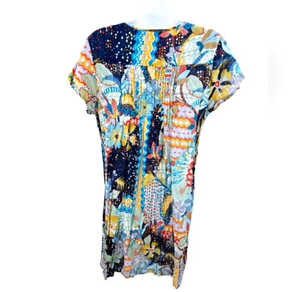 ORIENTIQUE Naturally Australian  Organic Cotton Colorful Crinkle Dress Pockets - Picture 5 of 9